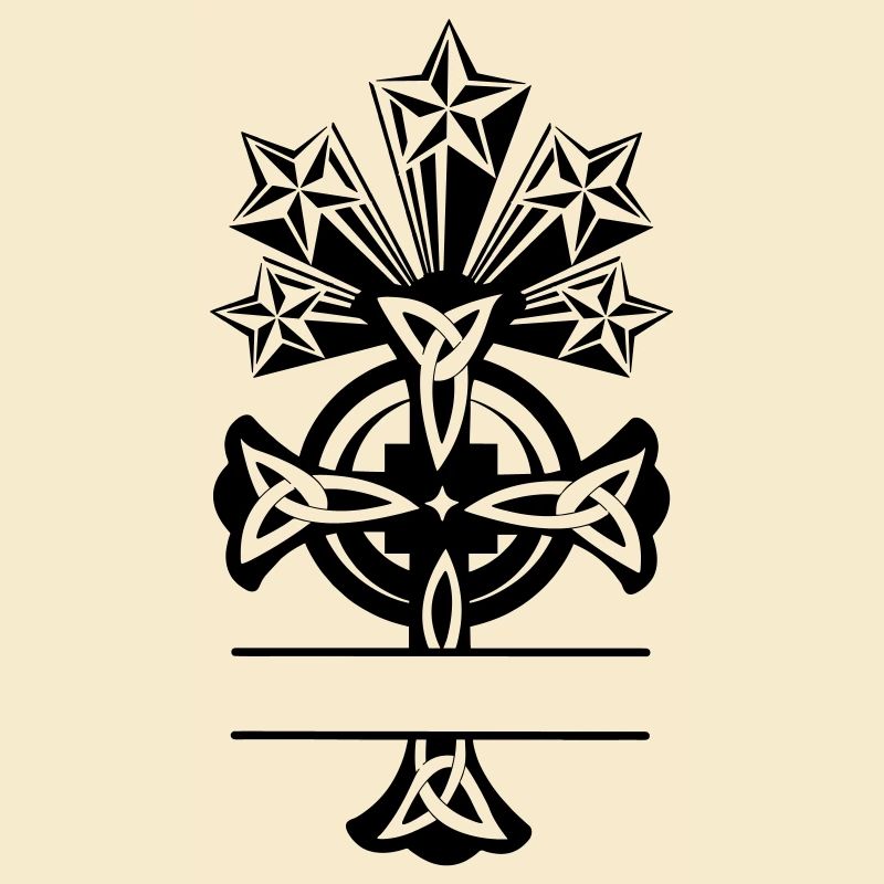 Celtic cross five star monogram