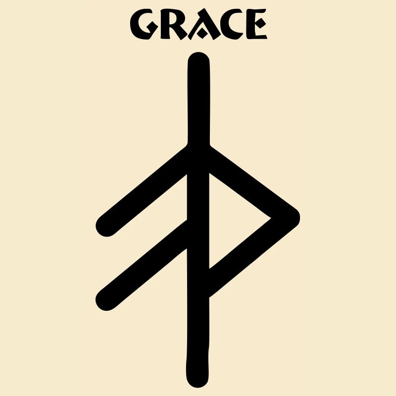 Wikingerrune Symbol Gnade, Barmherzigkeit Text GNADE