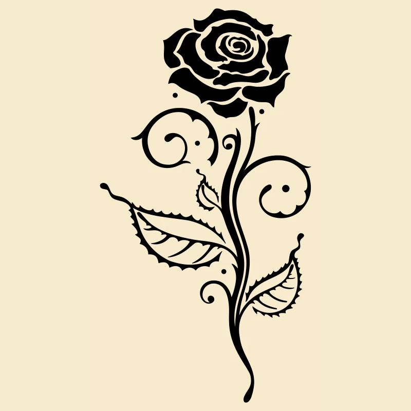 Schwarze Rose Ornament Gothic