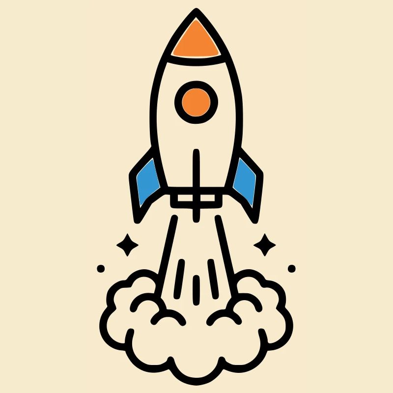 Comic spatial Rocket Launch