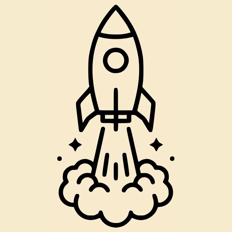 Icône spatiale de lancement de fusée