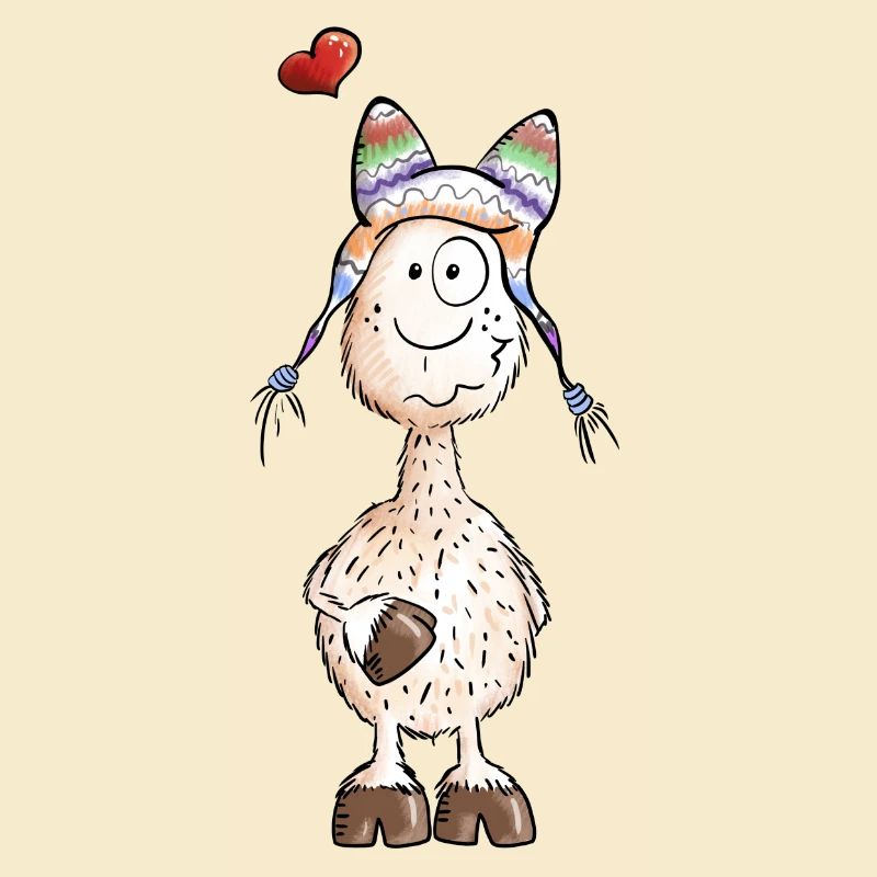 Lama mit Herz - Alpaka - Comic - Geschenk