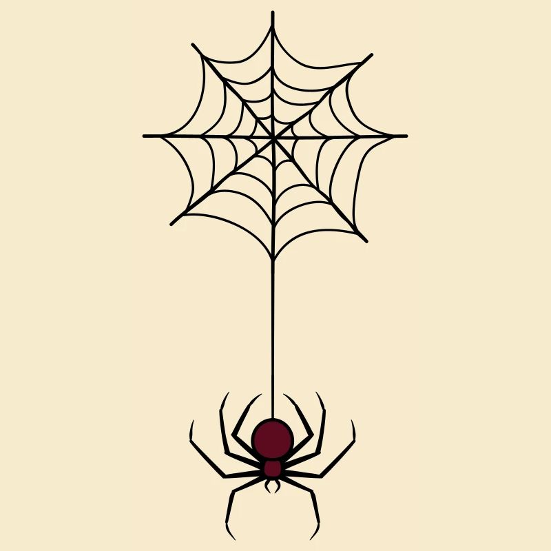 Spooky Halloween Spider in Web