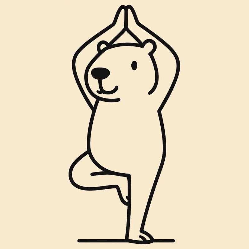 Cute capybara in tree pose