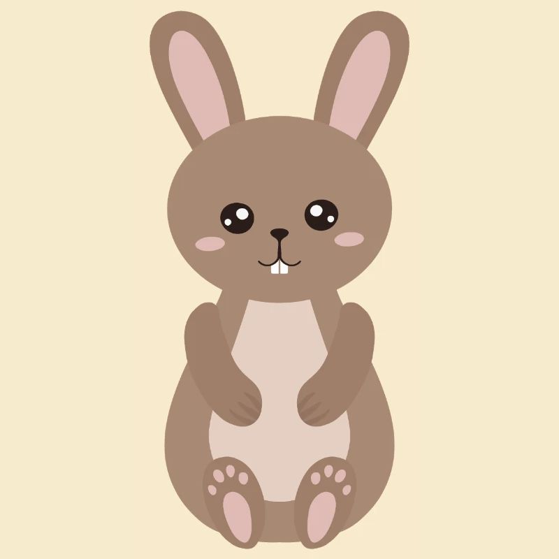 Charming Bunny Plush Illustration