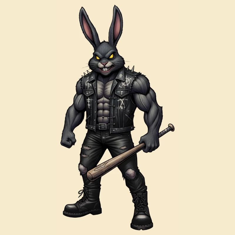 Heavy Metal Easter Bunny Rocker Easter Hardcore Bunny