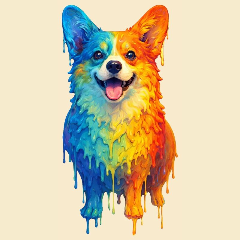Corgi in bunten Farben
