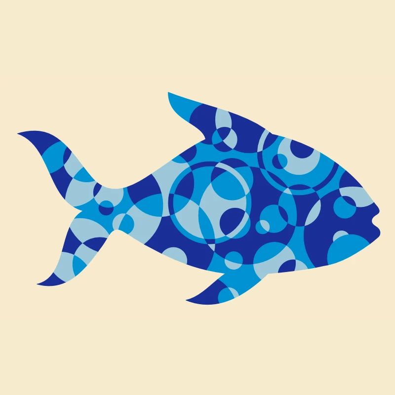 A fish made of shapes and patterns