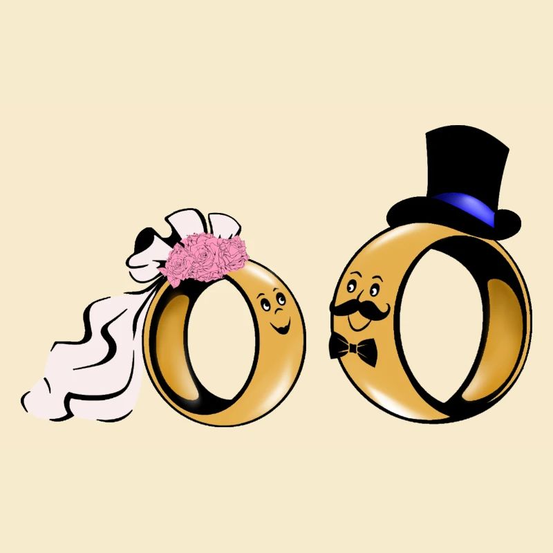 Duo de bagues de mariée Amour