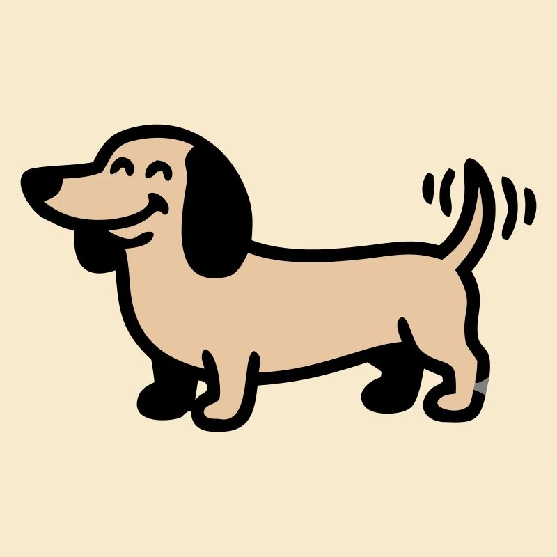 Fröhlicher Dackel Hund Comic