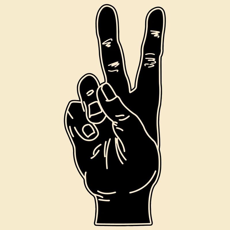 Black hand gesture peace