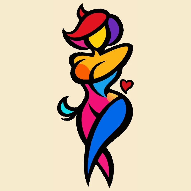 Bunte Tänzer-Silhouette