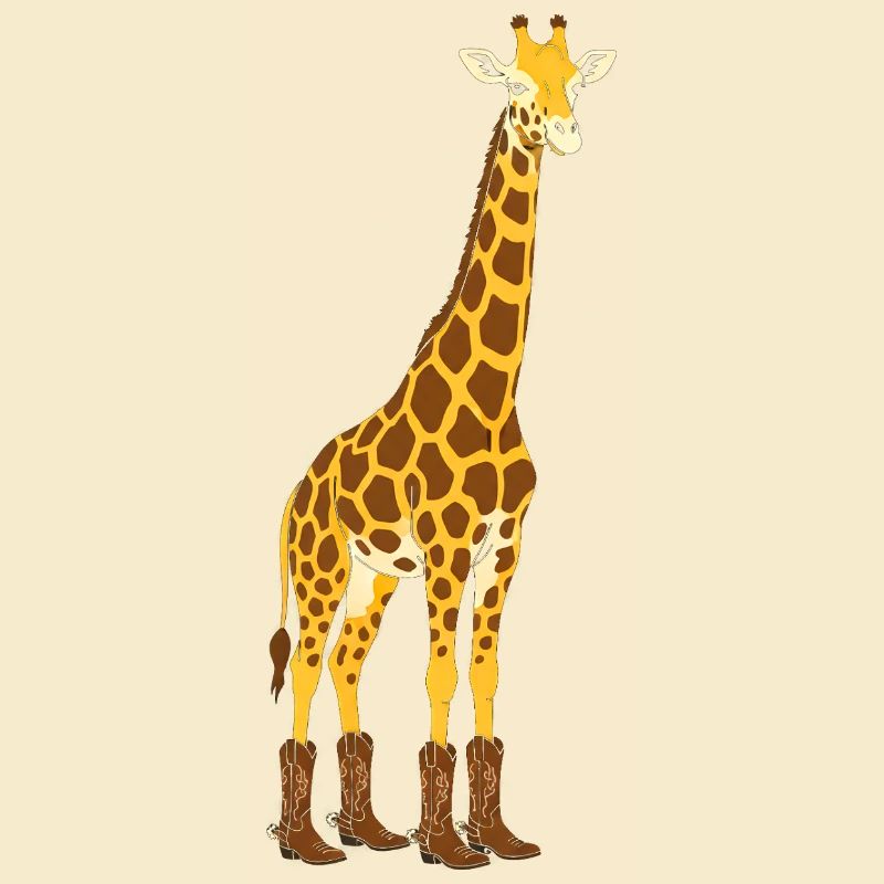 Girafe avec une déclaration de botte