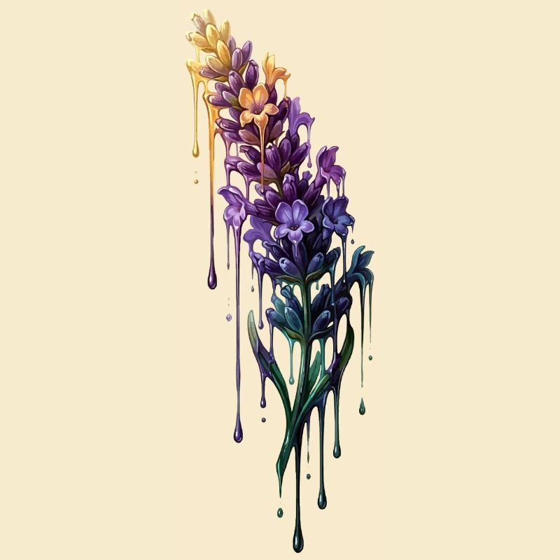 Lavendel mit tropfender Farbe