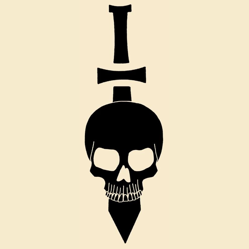 Crâne noir et épée