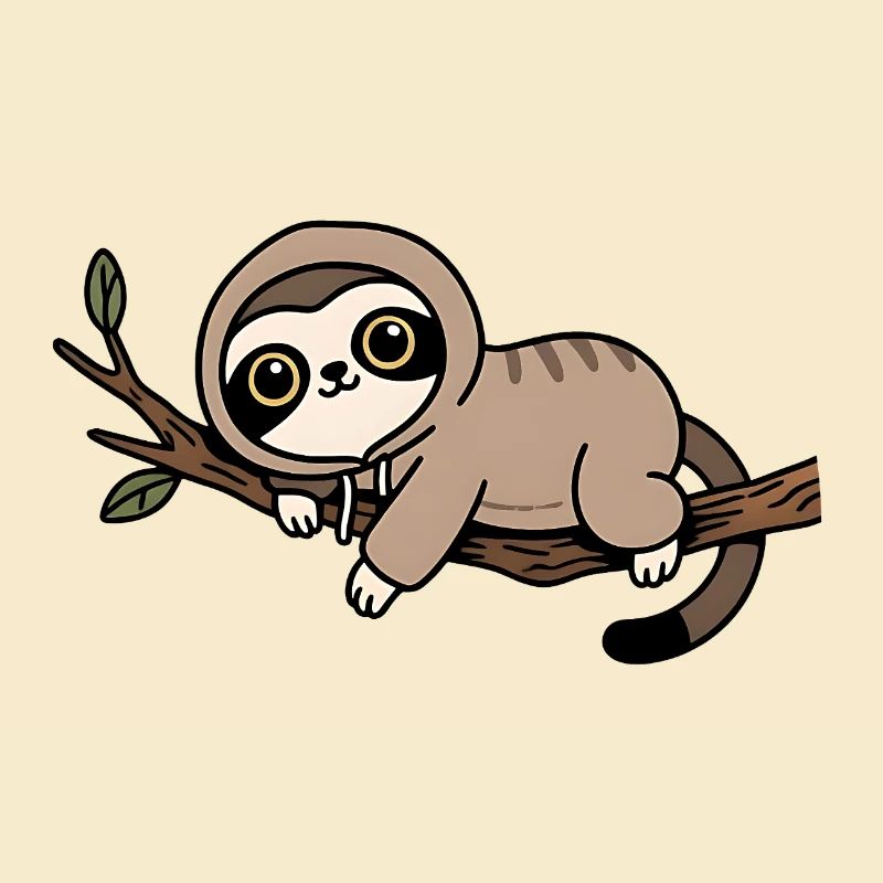 Cute Sloth on Branch