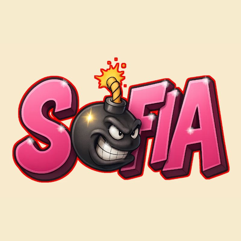 Sofia Graffiti Name Bomb Graffité 3D