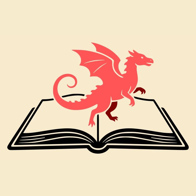 Drache auf Buch Fantasy