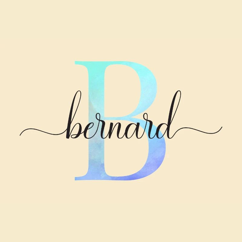 B| Monogram | Name | Ben | Watercolor