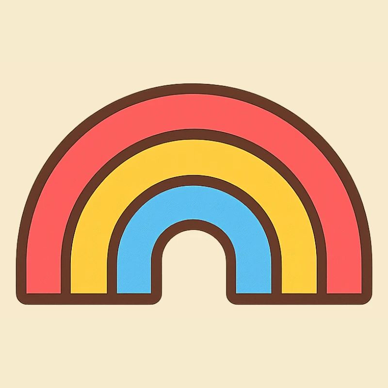Heller Retro-Regenbogen