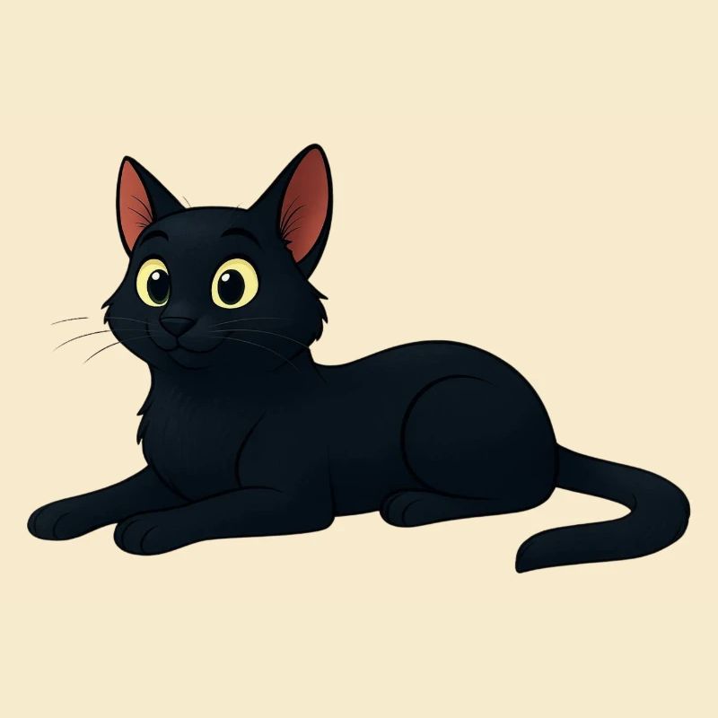 Stilvolle Cartoon schwarze Katze