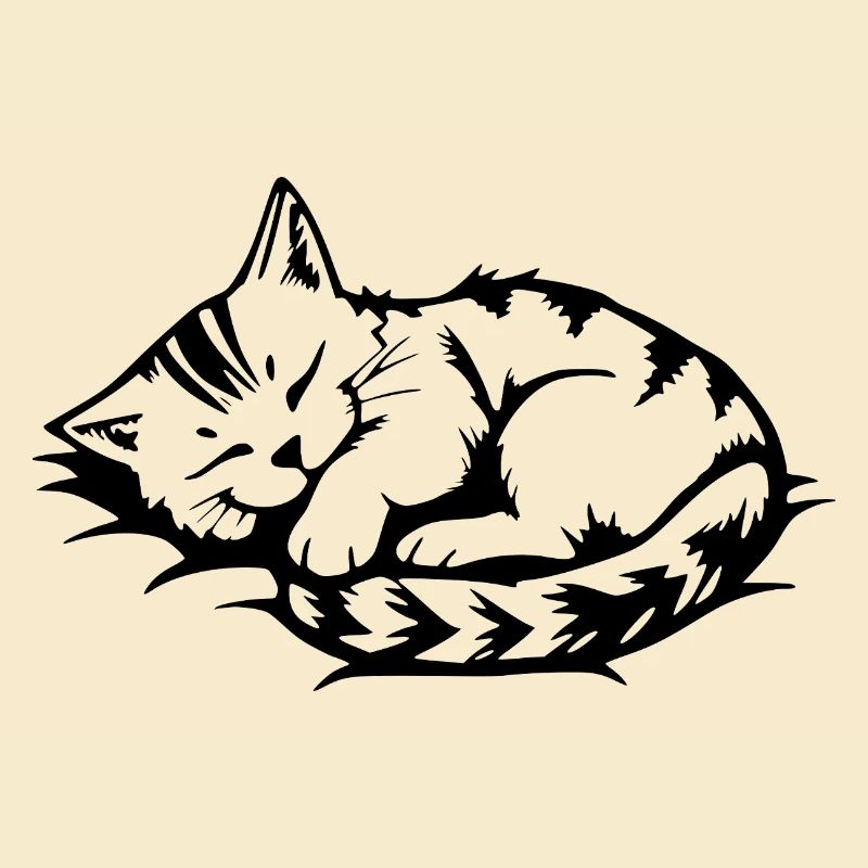 schlafende Katze schwarz