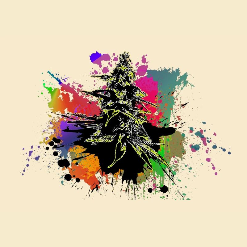 Farbspritzer Cannabis Graffiti