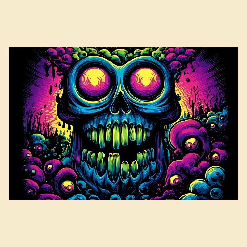 Glowing Psychedelic Skull