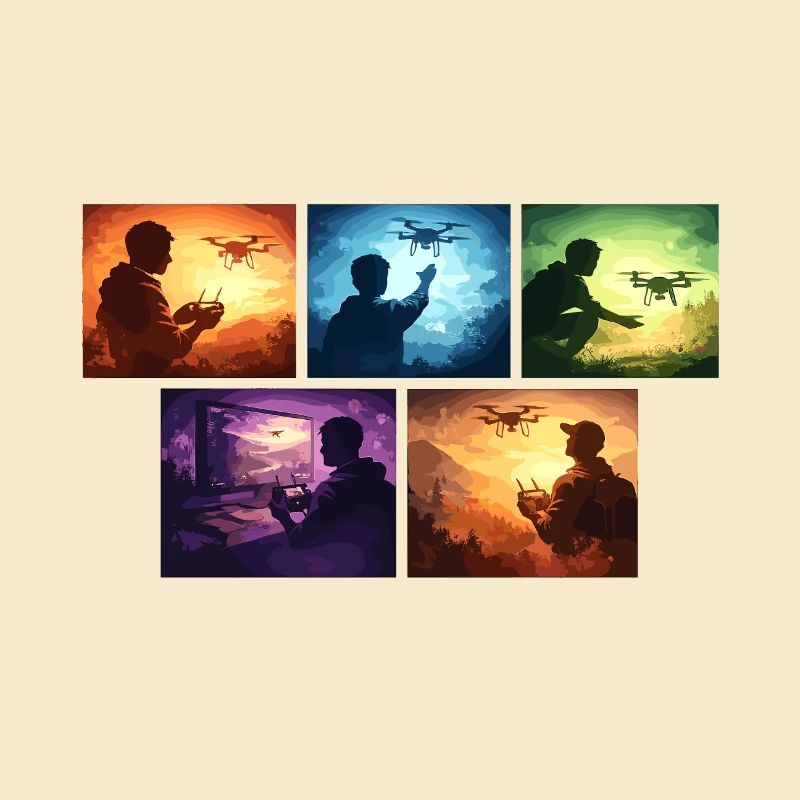 Drone Sunset Collage