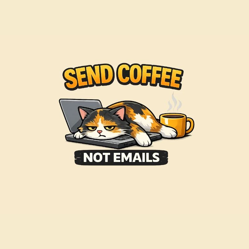 Schreib Kaffee nicht per E-Mail Katze – lustiges Arbeitsshirt