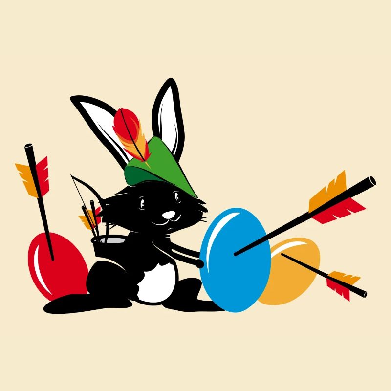 Lapin de Pâques avec un arc et une flèche