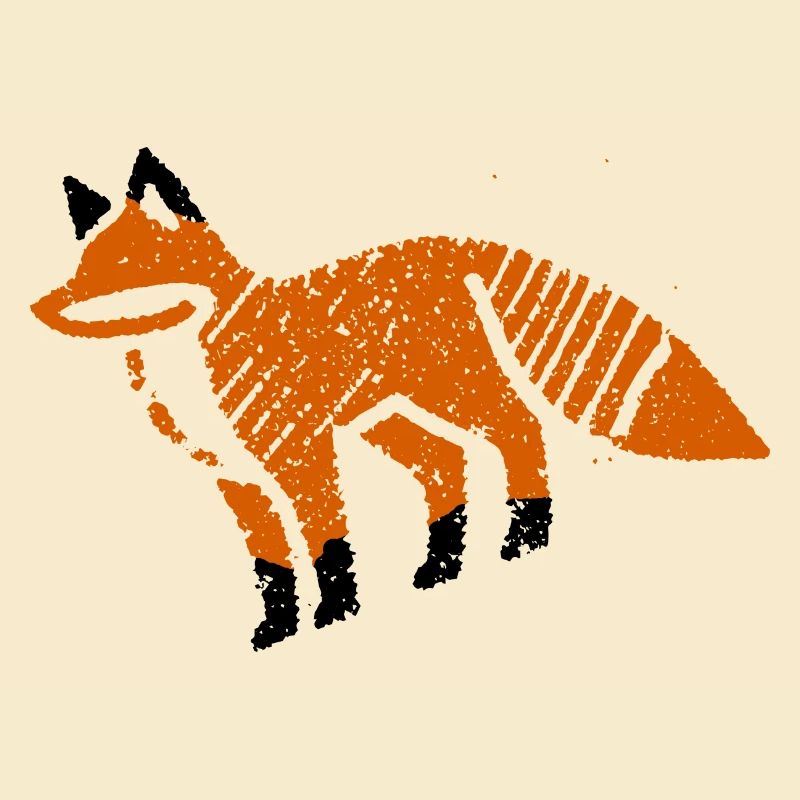 Rustikaler Fuchs im Stempel-Look
