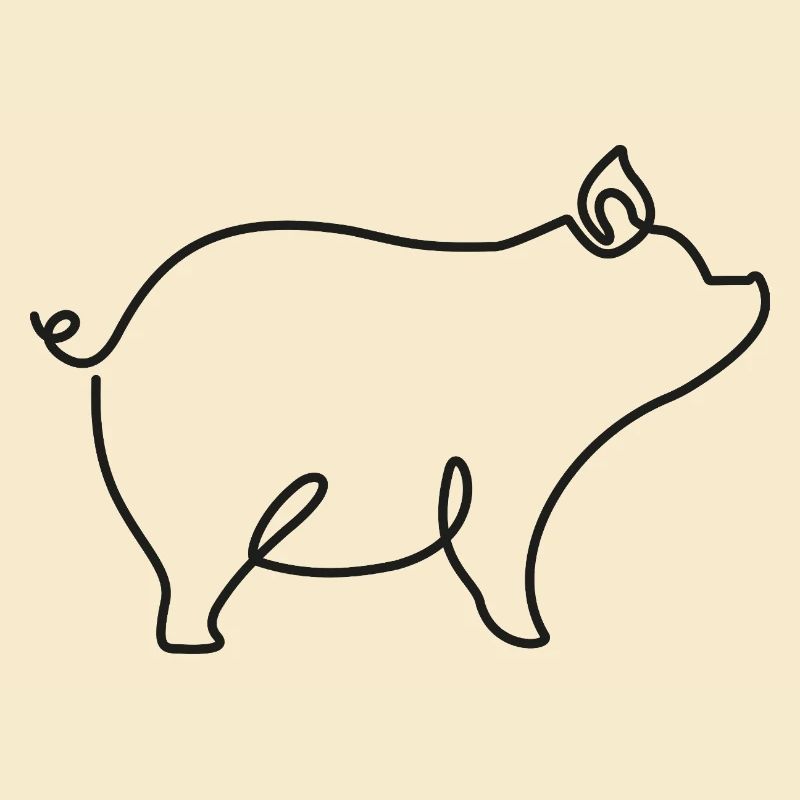 Dessin de cochon – symbole de bonheur et de nature