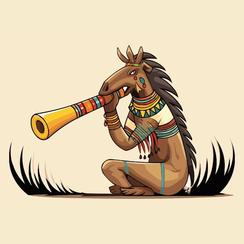 Tribal-Pferd Trompeter Illustration