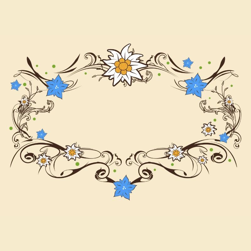 An Edelweiss and gentian frame