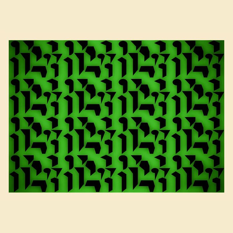 Deco pattern shapes and objects in green-black