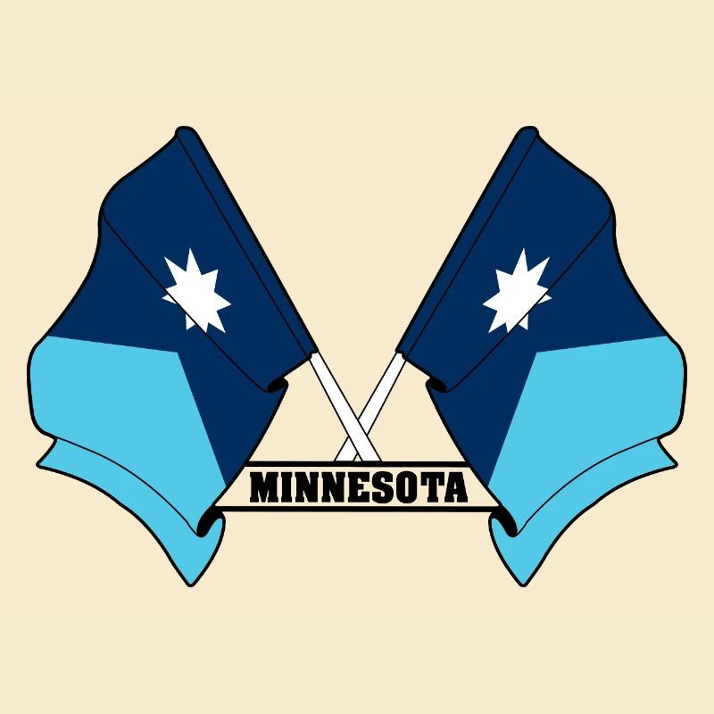 Two flags text MINNESOTA