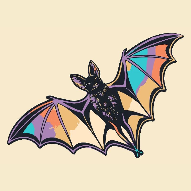 Stilisierte Regenbogenfledermaus