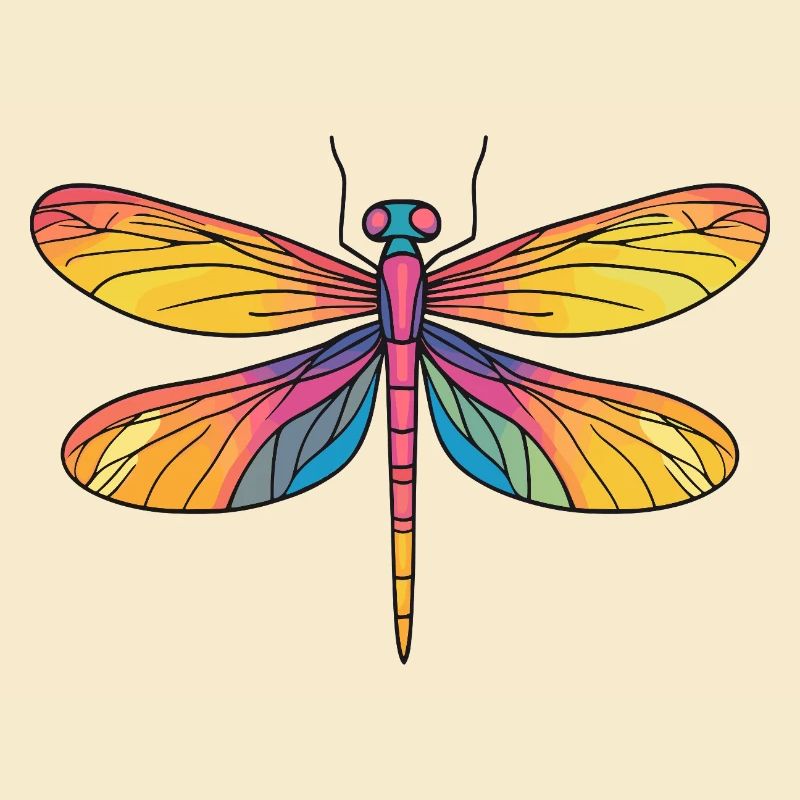 Regenbogen Libellenflügel
