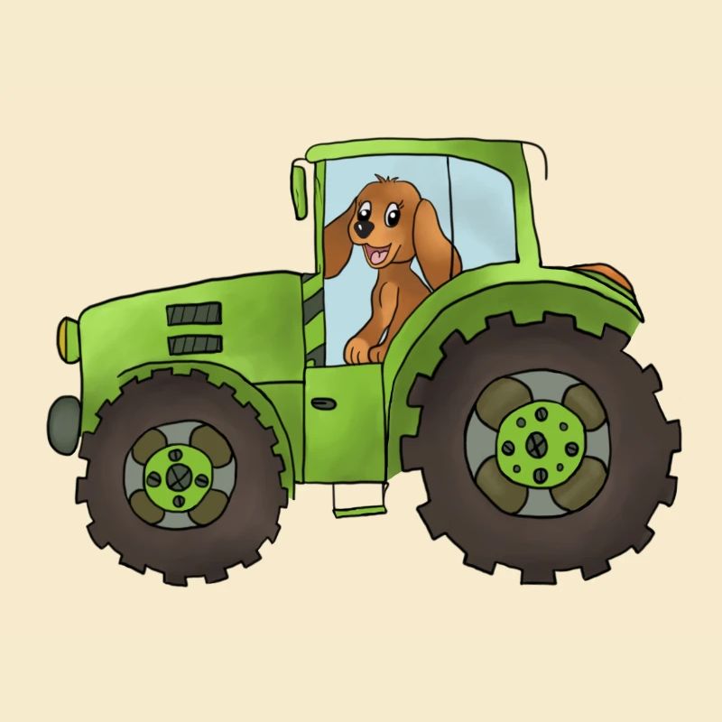 Hund mit Trecker