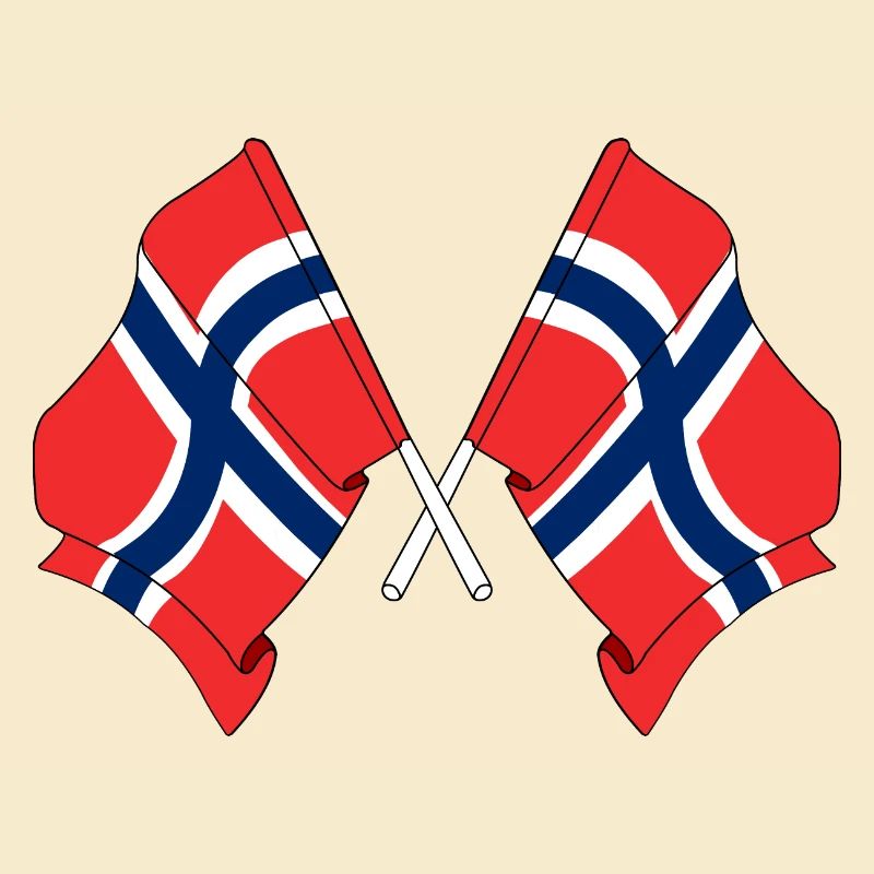 Zwei Flaggen Norwegen