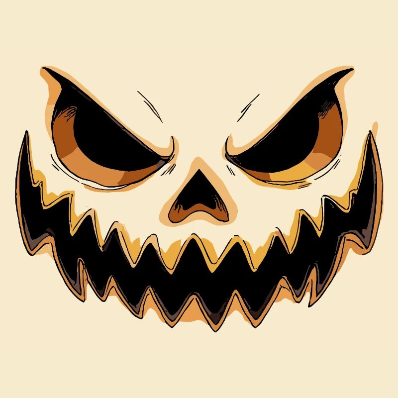 Grim Pumpkin Face for Halloween Boo
