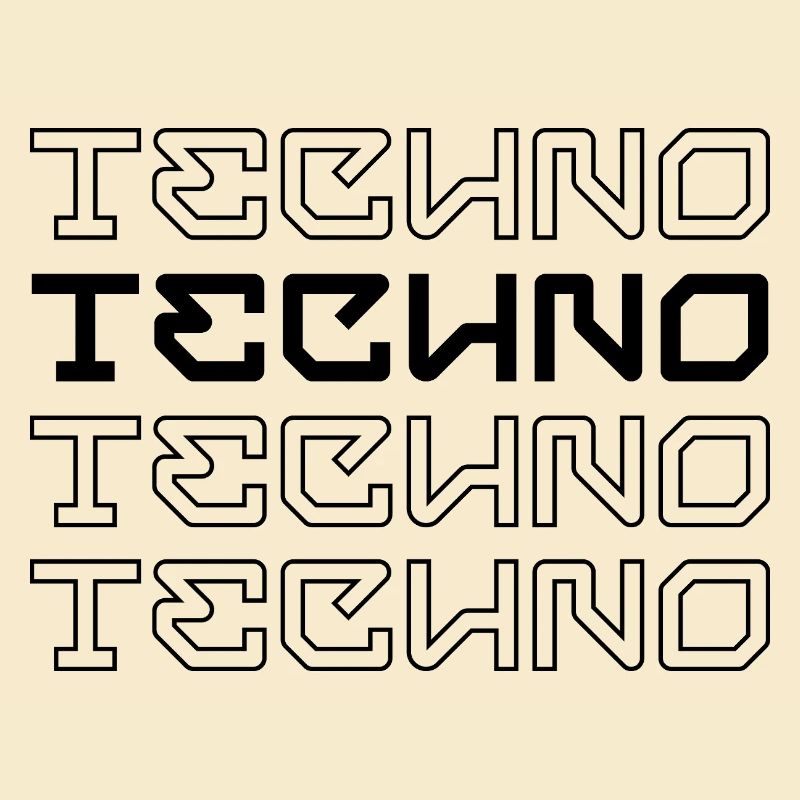 Techno modern typography logo design