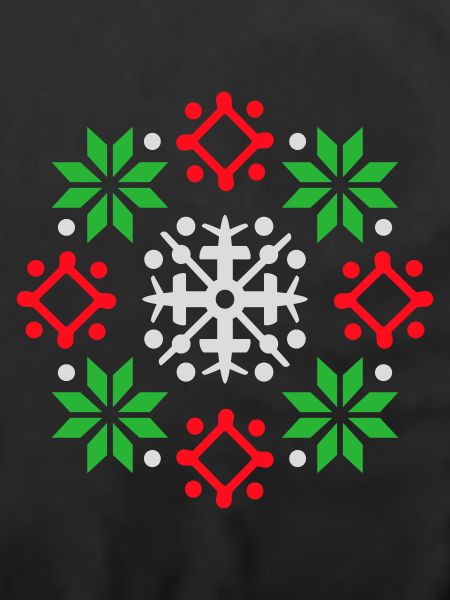 Schneeflocken Muster Weihnachtspullover Schnee