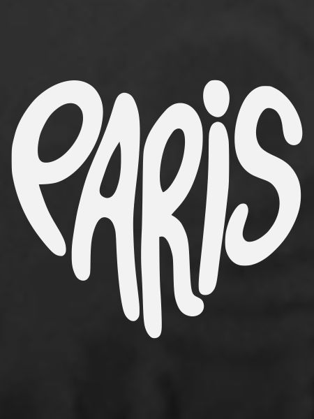 Paris Graffiti-Skript Logo herzförmig