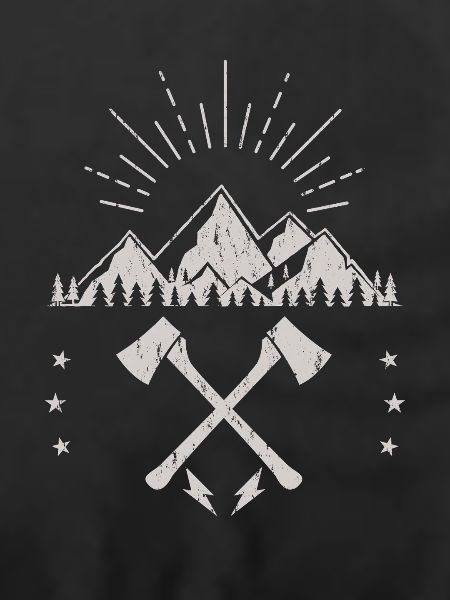 Rugged Mountain Sunrise Axe Emblem