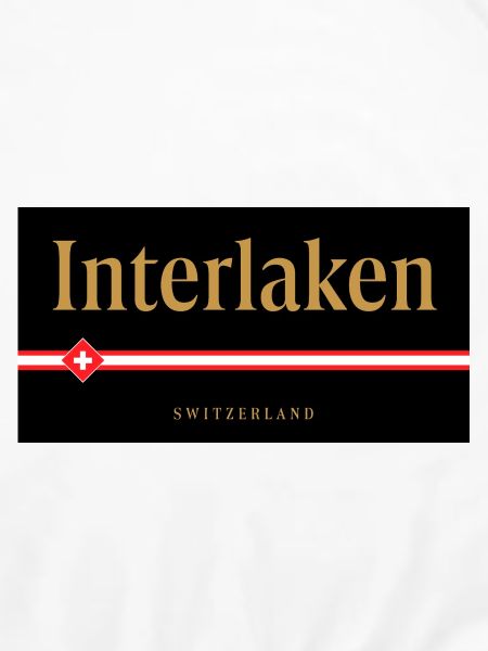 Interlaken Schweizer Goldschrift Design