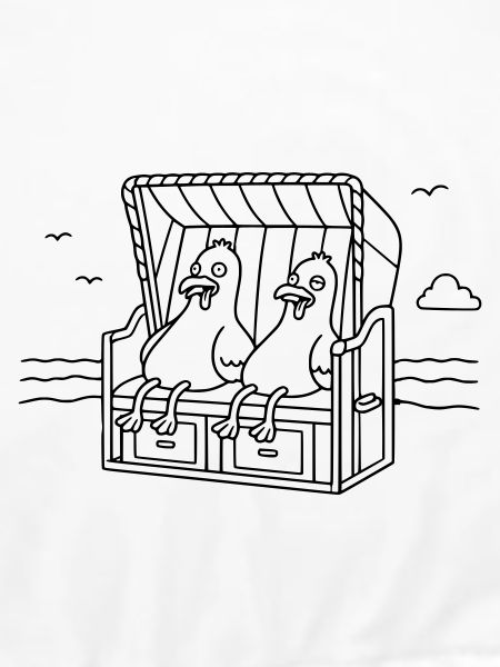 Witzige Möwen Strandkorb