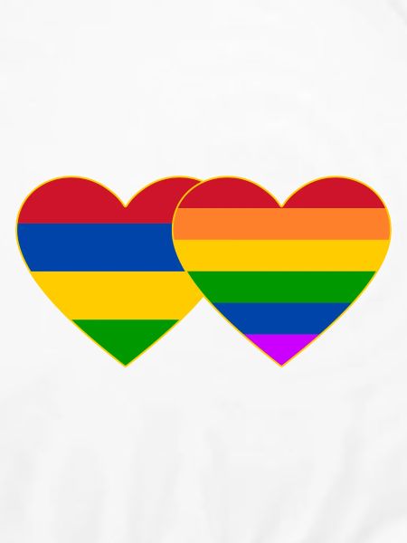 Mauritius Regenbogen Flagge Herz