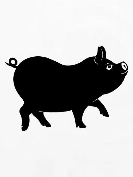 Schweineschattenfigur mit lockigem Schwanz